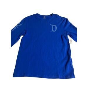 Disneyland Blue Long Sleeve T-Shirt with Distressed "D" Logo Sz S